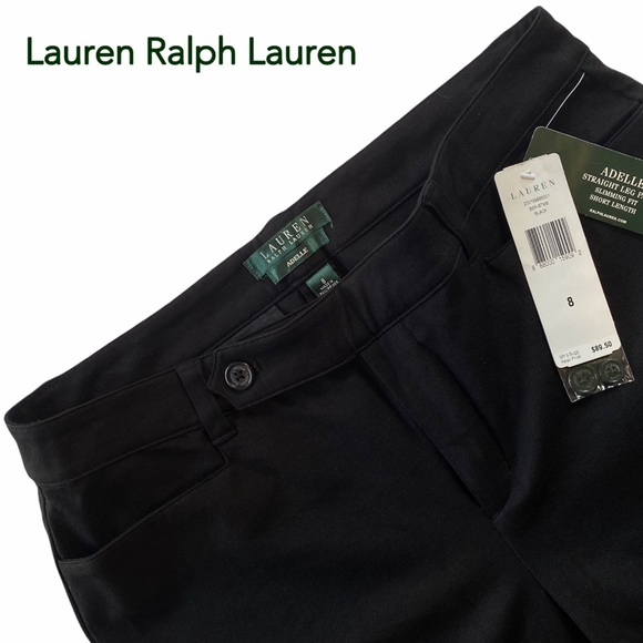 Lauren Ralph Lauren Pants - Lauren Ralph Lauren Adelle solid black pants slimming straight leg size 8 NEW